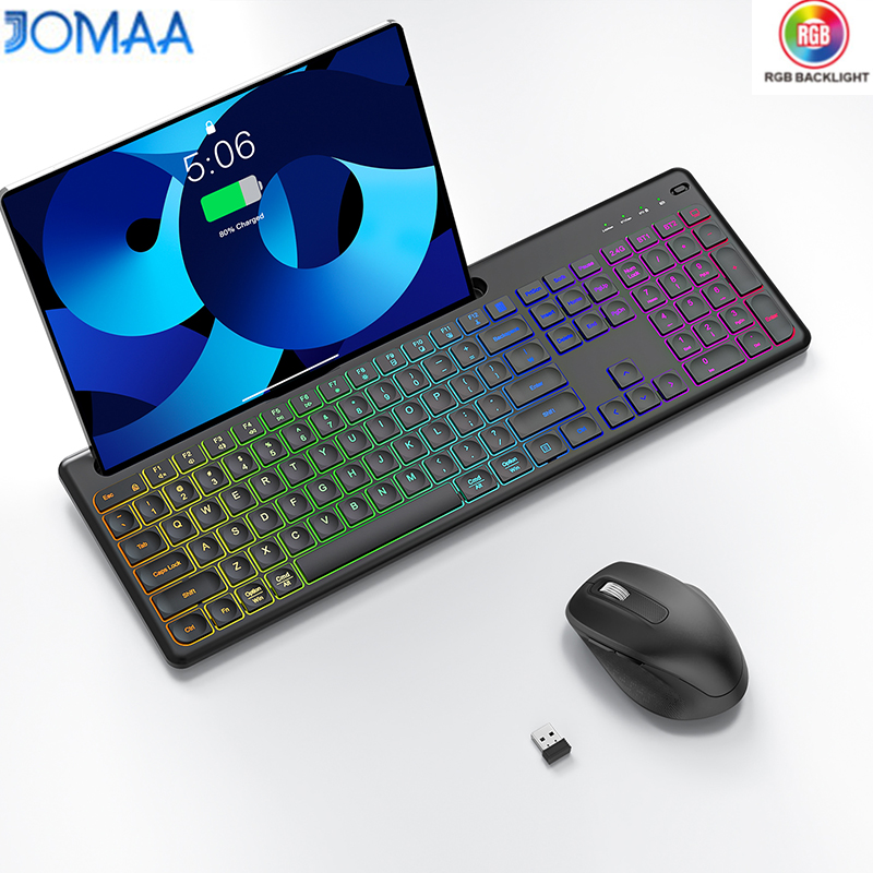 Gaming Keyboard And Mouse Combo Wireless - Set Mouse Keyboard nirkabel ergonomis 2.4G,