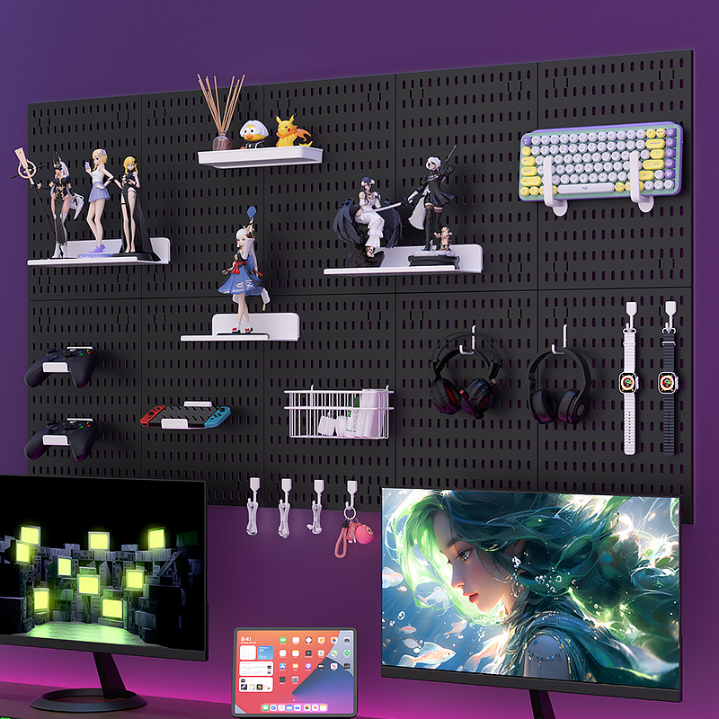 Gaming Keyboard And Mouse - Rak Pegboard Perekat untuk Gaming –