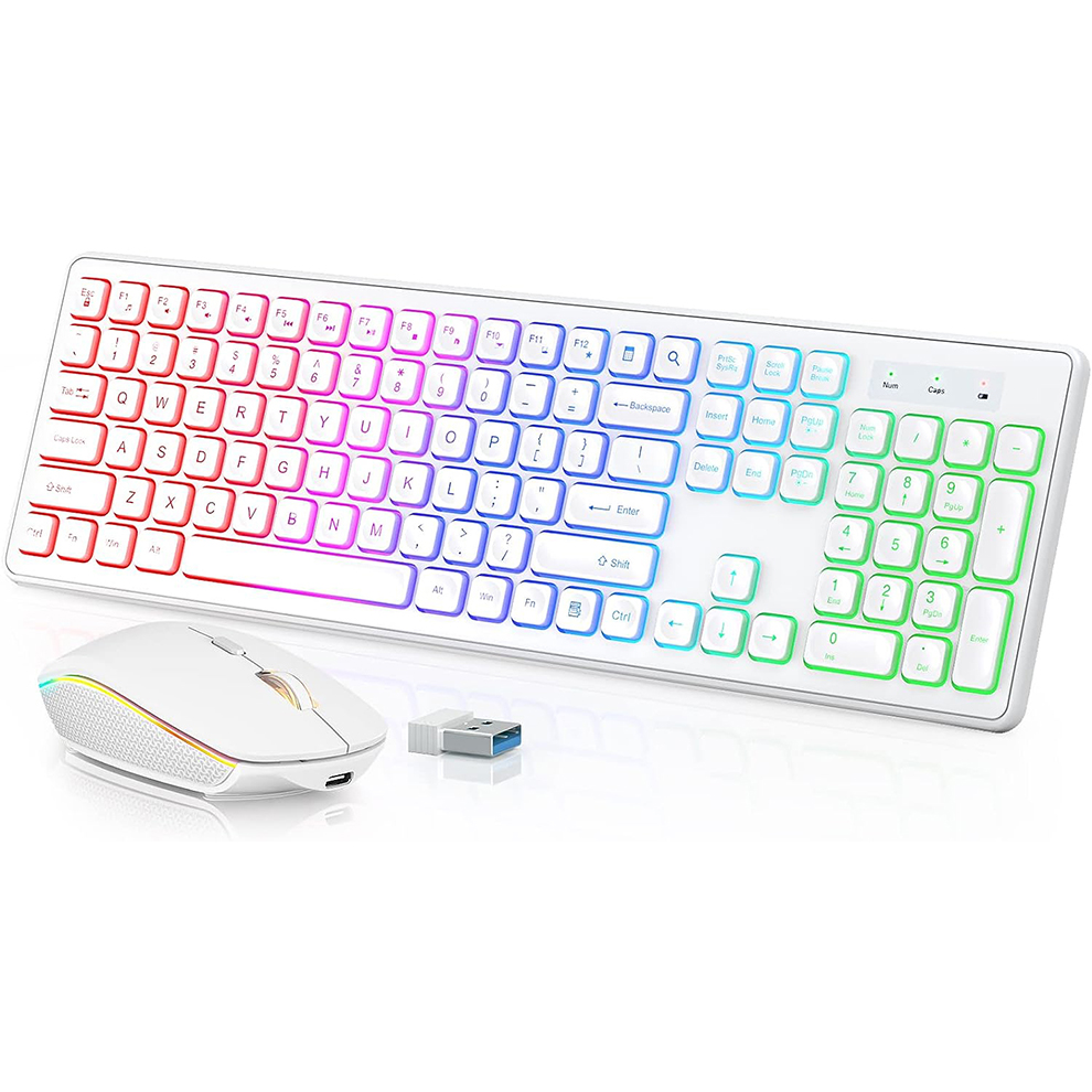 Gaming Keyboard And Mouse Combo Wireless - Keyboard dan Mouse Nirkabel dengan Lampu