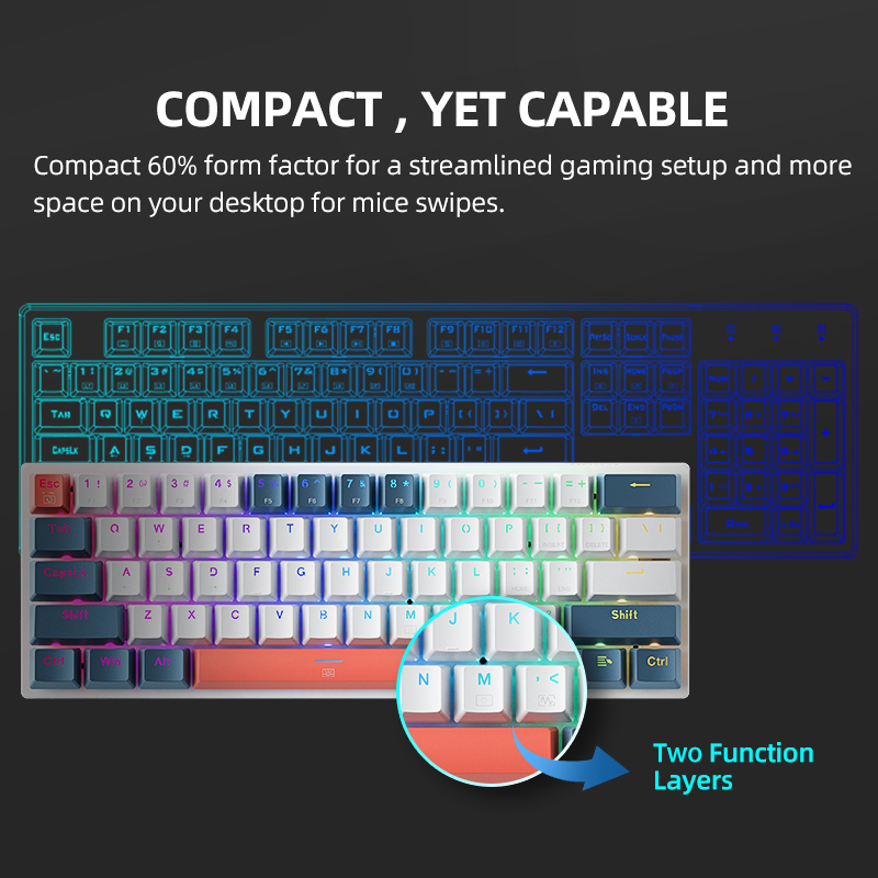 K500-B61 Machenike Mini Mechan - Gaming Keyboard E Yooso ulasan dan harga