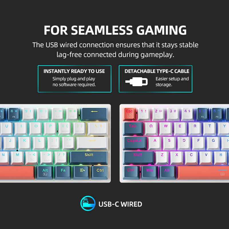 K500-B61 Machenike Mini Mechan - Gaming Keyboard E Yooso ulasan dan harga