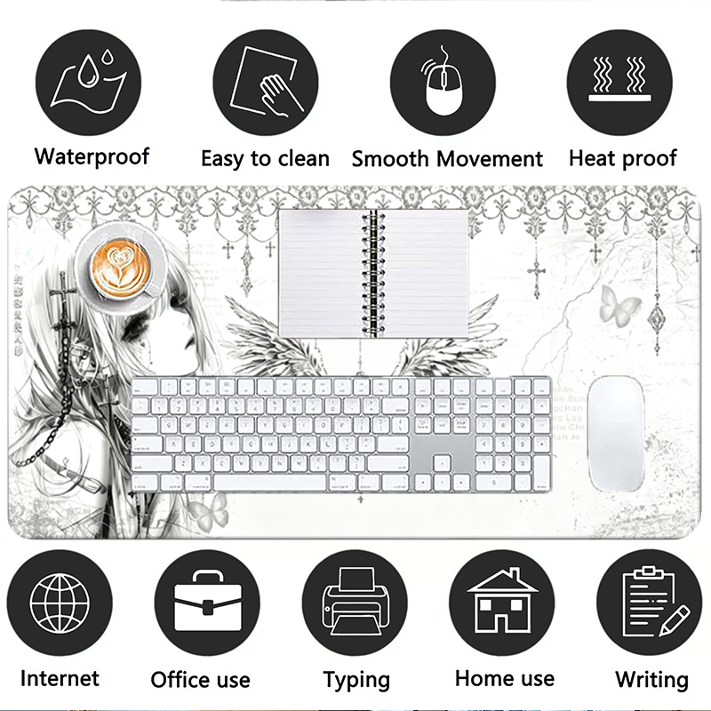 Alas Mouse Kulit Hitam Putih E - Gaming Keyboard And Mouse ulasan dan harga